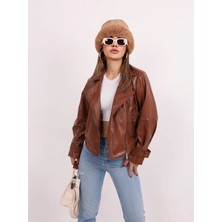 Kurgan Tekstil Kadın Oversize Deri Ceket
