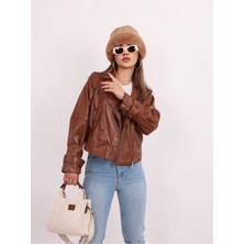 Kurgan Tekstil Kadın Oversize Deri Ceket