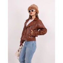 Kurgan Tekstil Kadın Oversize Deri Ceket