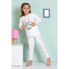 Helenezko Happy Tavşan Baskılı Pijama Takım