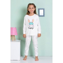 Helenezko Happy Tavşan Baskılı Pijama Takım