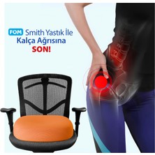 Fom Smith Visco Konforlu ve Rahatlatıcı Oturma Simidi Yastık, Ortopedik, 45 x 44 x 8, Turuncu