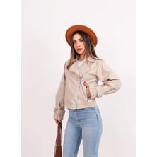 Kurgan Tekstil Kadın Oversize Deri Ceket