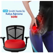 Fom Smith Visco Konforlu ve Rahatlatıcı Oturma Simidi Yastık, Ortopedik, 45 x 44 x 8, Kırmızı