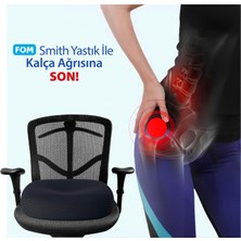 Fom Smith Visco Konforlu ve Rahatlatıcı Oturma Simidi Yastık, Ortopedik, 45 x 44 x 8, Siyah