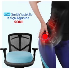 Fom Smith Visco Konforlu ve Rahatlatıcı Oturma Simidi Yastık, Ortopedik, 45 x 44 x 8, Açık Mavi