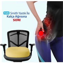 Fom Smith Visco Konforlu ve Rahatlatıcı Oturma Simidi Yastık, Ortopedik, 45 x 44 x 8, Sarı