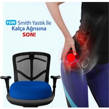 Fom Smith Visco Konforlu ve Rahatlatıcı Oturma Simidi Yastık, Ortopedik, 45 x 44 x 8, Lacivert