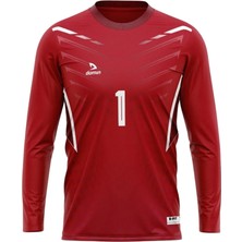 Domin Spor Erkek Kırmızı Beyaz Kaleci Forması Maç Futbol Forması Goalkeeper Jersey Gk Qapıçı Forması DMNF5581