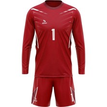 Domin Spor Erkek Kırmızı Beyaz Kaleci Forması Maç Futbol Forması Goalkeeper Jersey Gk Qapıçı Forması DMNF5581