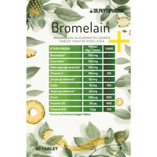 Dr. Phytopharma Bromelain, Kuersetin, Vitamin C, Vitamin D, Vitamin B12, Mate, Çinko, Krom Içeren Takviye 60 Tablet