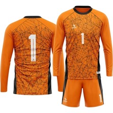 Çocuk ve Yetişkin Uzun Kol Turuncu Maç Futbol Kaleci Forması Goalkeeper Jersey Gk DMN225439