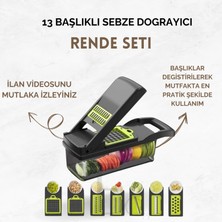 13 Parça Hazneli Sebze Doğrayıcı Dilimleyici Kesici Çok Fonksiyonlu Rende Seti