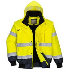 Portwest C465 - Hi-Vis 3-In1 Kontrast Bomber Mont Sarı/lacivert