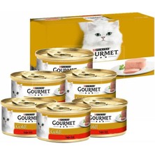 Gourmet Gold Kıyılmış Sığır Etli Yetişkin Kedi Konservesi 6X85 gr  - 12277189