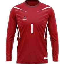 Erkek Kırmızı Beyaz Kaleci Forması Maç Futbol Forması Goalkeeper Jersey Gk Qapıçı Forması DMNF5581