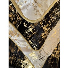 Gold Krem Kırlent, Altın Detaylı Kırlent, Siyah Gold Kırlent, Gold Biyeli Kırlent Kılıfı