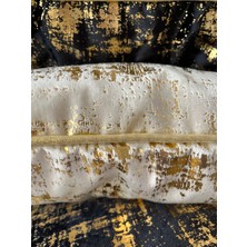Gold Krem Kırlent, Altın Detaylı Kırlent, Siyah Gold Kırlent, Gold Biyeli Kırlent Kılıfı