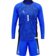 Erkek Uzun Kol Mavi Maç Futbol Kaleci Forması Goalkeeper Jersey Gk Qapıçı Forması DMN225439