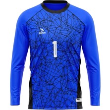 Erkek Uzun Kol Mavi Maç Futbol Kaleci Forması Goalkeeper Jersey Gk Qapıçı Forması DMN225439