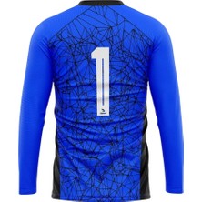 Erkek Uzun Kol Mavi Maç Futbol Kaleci Forması Goalkeeper Jersey Gk Qapıçı Forması DMN225439