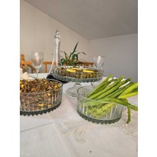 Kesme Kristal Cam Salata Kasesi Seti 3 Lü