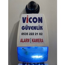 Sahte Siren ve Sahte Kamera Seti Direk Fişe Takın Adaptörlü Sticker Li