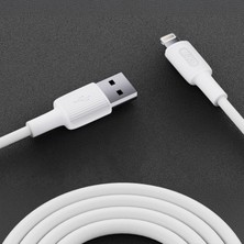 Juo 12W 2.4A Usb-A To Lightning iPhone iPad Silikon Hızlı Şarj ve Data Kablosu Beyaz 1 Metre