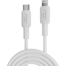 Juo 27W USB Type-C To Lightning iPhone iPad Silikon Hızlı Şarj ve Data Kablosu Beyaz 2 Metre