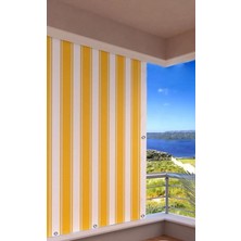 Gencer Home Balkon Perdesi Kuş Gözü Ölçü Seçenekli Sarı Beyaz
