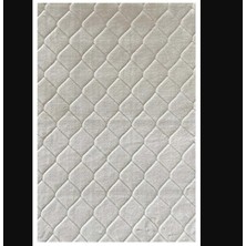 Es Dekor Tüylü Desenli Yumuşak Halı Comfort Diamond No:2 Krem 75 x 110 cm  Avantajlı Kolayca Silinebilir 1 Adet