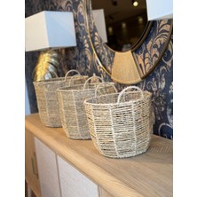 Evdema 3'lü Hasır Uzun Sepet AK.JJ0025