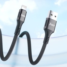 Juo 12W 2.4A Usb-A To Lightning iPhone iPad Örgülü Hızlı Şarj ve Data Kablosu 2 Metre