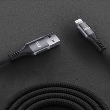 Juo 12W 2.4A Usb-A To Lightning iPhone iPad Örgülü Hızlı Şarj ve Data Kablosu 2 Metre