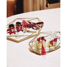 Cyz Home Elation Gold Prizma Söz Nişan Tepsisi ve Damat Kahve Fincan Tepsisi