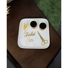 Cyz Home Timeless Love Söz Nişan Tepsisi ve Porselen Kahve Damat Tepsisi