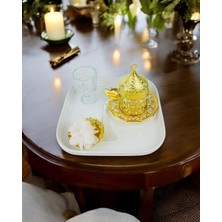 Cyz Home Timeless Love Söz Nişan Tepsisi ve Porselen Kahve Damat Tepsisi