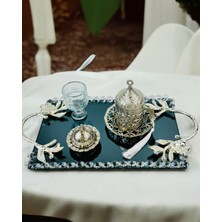Cyz Home Serenity Gümüş Söz Tepsisi ve Damat Kahve Fincan Tepsisi