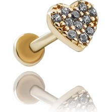 İzgi Taşlı Kalp Piercing