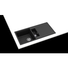 Teka Cliff 60 B-Tg 1,5 Gözlü Siyah Granit Evye