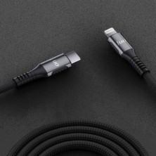 Juo 27W USB Type-C To Lightning iPhone iPad Örgülü Hızlı Şarj ve Data Kablosu 2 Metre