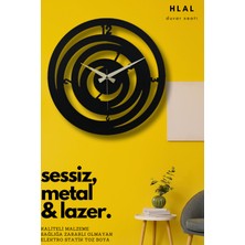 MOOCLOCK Hilal Model Dekoratif Metal Lazer Kesim Akar SESSİZ Mekanizmalı Duvar Saati 40*40cm