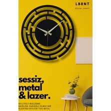 MOOCLOCK Labirent Model Metal Lazer Kesim Akar Sessiz Mekanizmalı Duvar Saati