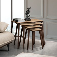 Vovvahome Luci 4lü Mdf Ahşap Zigon Sehpa Meşe
