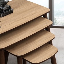Vovvahome Luci 4lü Mdf Ahşap Zigon Sehpa Meşe