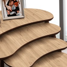 Vovvahome Moon 4lü Mdf Ahşap Zigon Sehpa Meşe