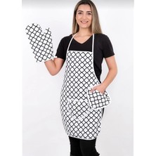 Besyamihome Besttrend 3lü Set Sıvı Geçirmez Mutfak Önlüğü, Isıya Dayanıklı Fırın Eldiveni ve Tutacak Takımı
