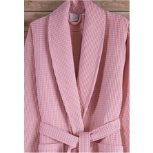 Pera %100 Pamuklu Unisex Pike Bornoz, Hızlı Kuruyan, Zarif ve Yumuşak Dokulu | Pembe