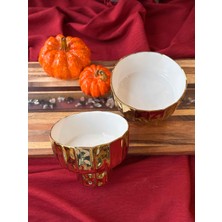 Rossev Mıkasa Moor Beyaz Gold Ayaklı Kase 2'li