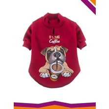 Tarpaws Basic Köpek Baskılı Sweatshirt Coffee Time Içi Polarlı Kıyafet